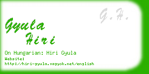 gyula hiri business card